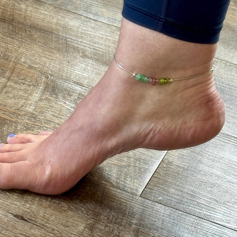 Good Luck Spell Bracelet or Anklet, Raw Crystal Intention Jewelry for Good Fortune image 4