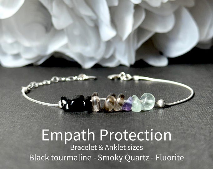 Empath Protection Bracelet Raw Crystal Anklet