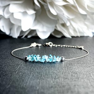 Raw Blue Apatite Delicate Bracelet or Ankle Bracelet anklet, Motivation Bracelet, Weight Loss Bracelet, Healing crystals gemstones