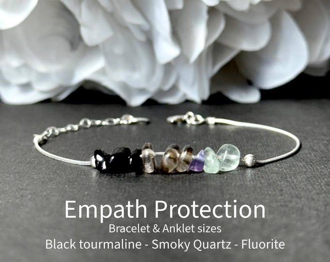 Empath Protection Bracelet Raw Crystal Anklet