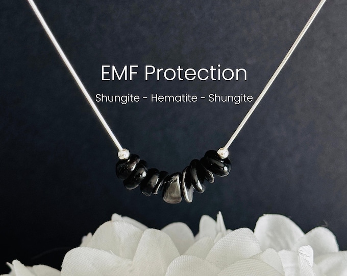 EMF Protection Necklace Raw Crystal Energy Shield