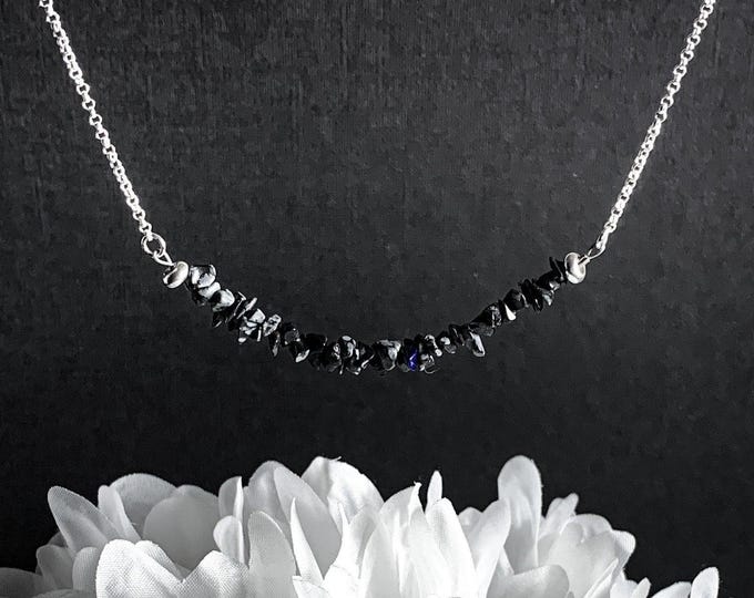 Raw Obsidian Necklace, Balance and Manifesting jewelry gift, Black crystal gemstone, Genuine, Real, Natural, Individual and Unique