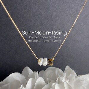 Custom Zodiac Sun Moon Rising Sign Astrology Jewelry Gift image 19