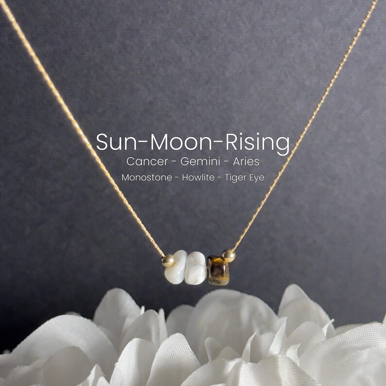 Custom Zodiac Sun Moon Rising Sign Astrology Jewelry Gift image 19