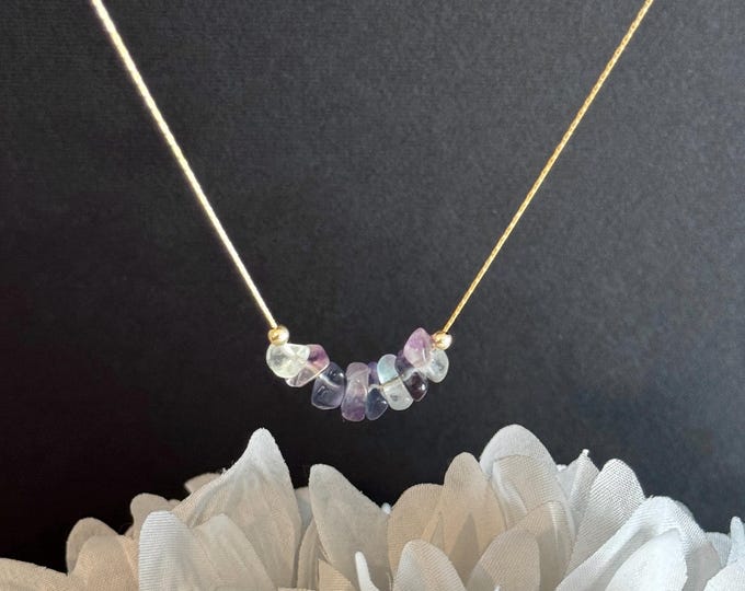 Rainbow Fluorite Empath Anxiety Protection Necklace