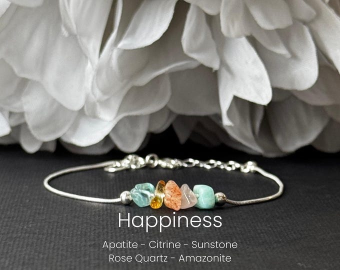Happiness Bracelet Raw Crystal Anklet for Hope and Optimism