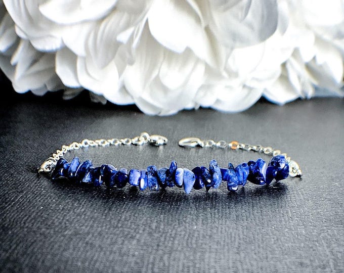 Sodalite Anxiety Bracelet Layering Bracelets Calming Bracelet Raw Crystal Bracelet Layering Bracelet Calming Bracelet Anxiety Jewelry