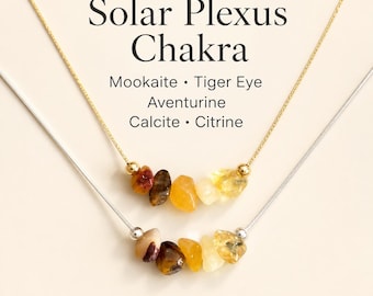 Solar Plexus Halsband Chakra Ädelsten Läkande Kristall Hängsmycke Gul Sten Tigeröga Citrin Del Spirituell Energi Meditation