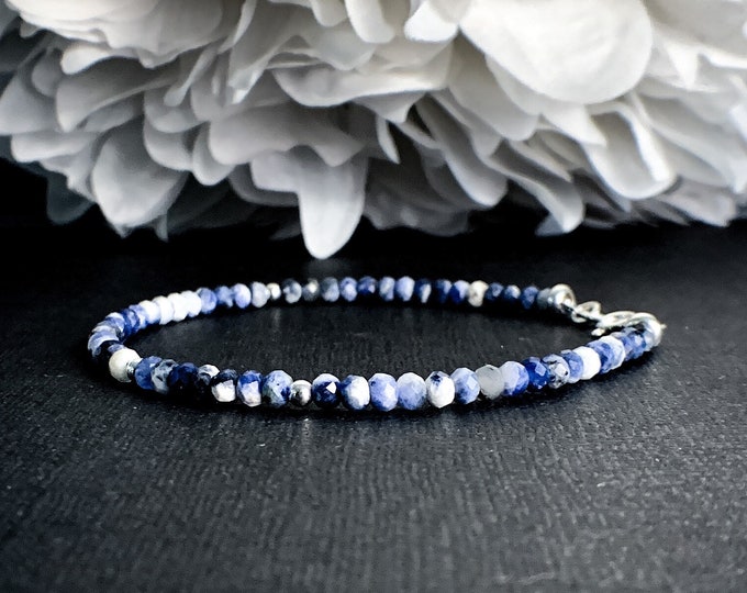 Dainty Sodalite Bracelet Healing Crystals for Calm