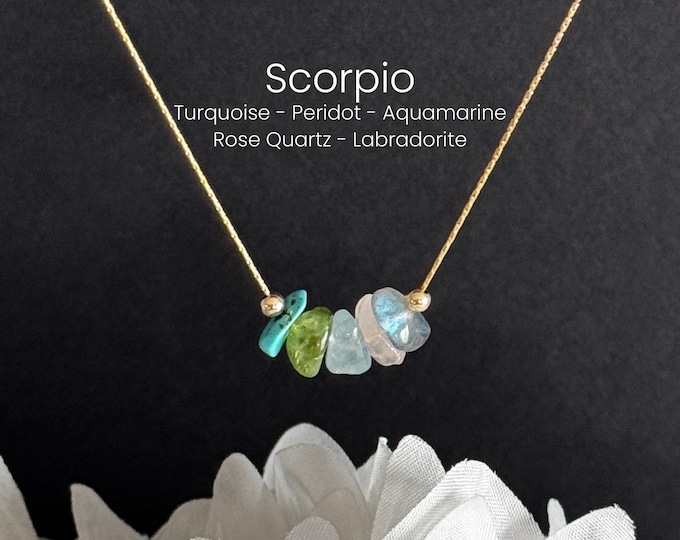 Scorpio Necklace Crystal Zodiac Necklace Personalized Minimalist Jewelry