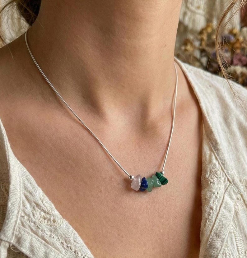 Taurus Halskette Rohkristalle Sternzeichen Astrologie Choker Kristallschmuck Bild 5