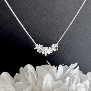 Clear Quartz Necklace Raw Crystal Beaded Necklace for Women