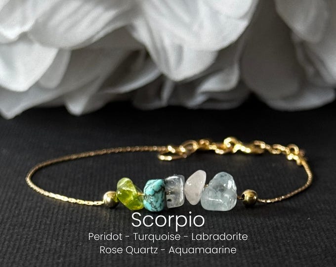 Scorpio Crystal Bracelet or Anklet Raw Crystal Zodiac Gifts