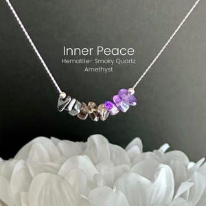 Calming Crystal Necklace Inner Peace Raw Crystals