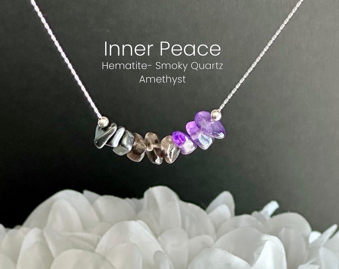 Calming Crystal Necklace Inner Peace Raw Crystals