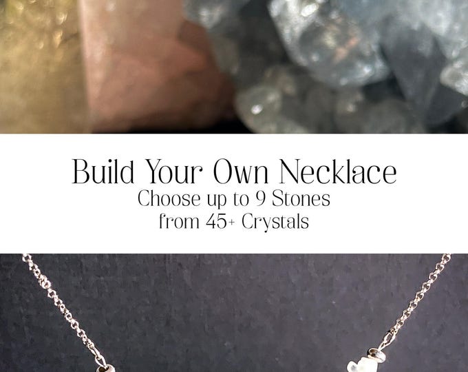 Raw Birthstone Family Necklace Custom Gemstone Necklace for Personalized Crystal Intentions