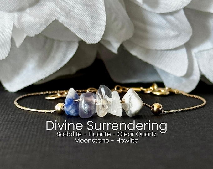 Surrender Bracelet Raw Crystal Anklet Trust the Process Letting Go Intention Jewelry