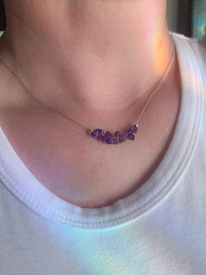 Black Tourmaline stone necklace for Confidence, October birthstone Black Tourmaline necklace or choker,Libra birthday EMF protection jewelry image 2