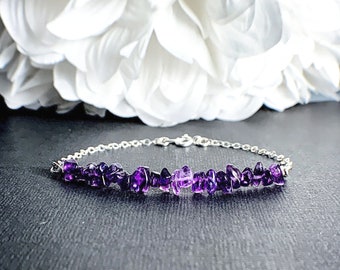 Amethyst Bracelet Anxiety Jewelry Empath Anxiety Anklet February Birthstone Empath Protection Calming Bracelet Amethyst Jewelry