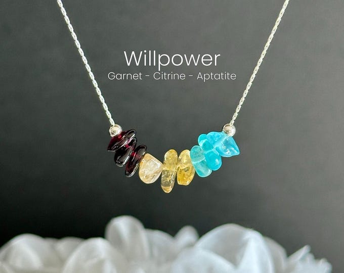 Willpower Crystal Necklace Motivation Focus Addiction Recovery Jewelry