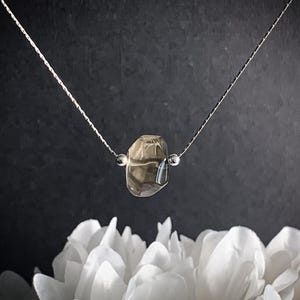 Smoky Quartz Pendant Smokey Quartz Necklace Gemstone Necklace Calming Protection Necklace, Silver Chain Crystal Stone Necklace
