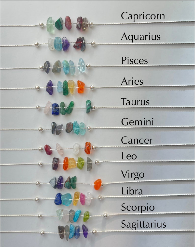 Virgo Necklace Raw Crystals Zodiac Sign Astrology Choker Crystal Jewelry image 9