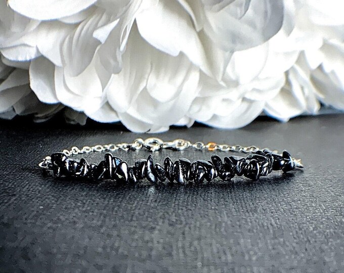 Hematite Bracelet Layering Bracelet Root Chakra Protection Bracelet Protective Gemstone Energy Bracelet EMF Protection Empath Anxiety