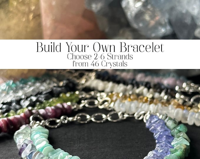 Custom Crystal Bracelet Boho Raw Stones Crystal Birthstone Jewelry