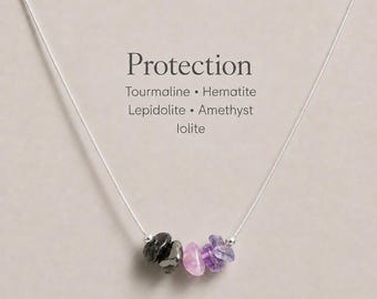 Crystal Necklace Protection Gemstone Layering Jewelry Women Gift Daughter College Going Away Present Thinking of You Spiritual Protection