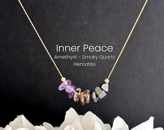 Inner Peace Necklace - Raw Crystal - Spiritual Anxiety Gift