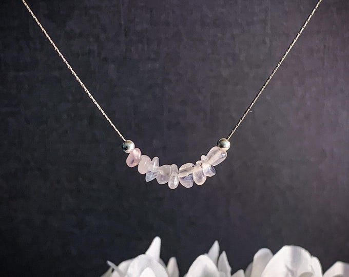 Rose Quartz Necklace Anxiety Crystals, Fertility Gift, Unconditional Love AAA++ quality