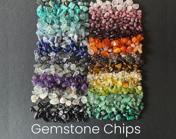Raw Crystal Gemstone Chip Beads by weight, Loose Drilled Chips 1oz or 5oz Destash