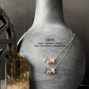 Libra Necklace Crystal Zodiac Necklace Personalized Minimalist Jewelry Gift