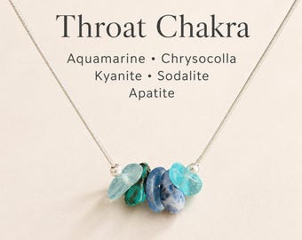 Halsband med chakrastenar, rå kristall, delikat halsband, andliga gåvor