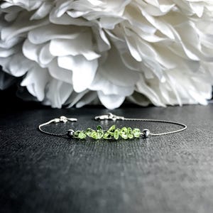 Raw Peridot Bracelet, Good Luck Bracelet, Energy Bracelet, August Birthstone