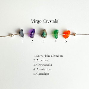 Virgo Necklace Raw Crystals Zodiac Sign Astrology Choker Crystal Jewelry image 3