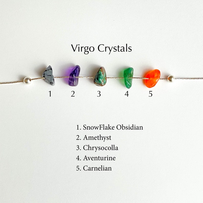 Virgo Necklace Raw Crystals Zodiac Sign Astrology Choker Crystal Jewelry image 3