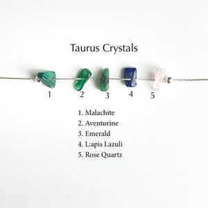 Taurus Necklace Raw Crystals Zodiac Sign Astrology Choker Crystal Jewelry image 3