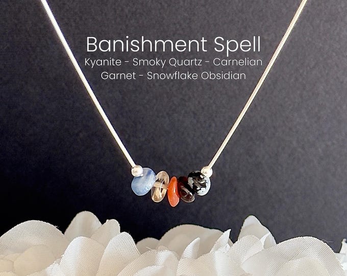 Banishment Spell Necklace • Remove Negative Energy • Raw Crystal Necklace