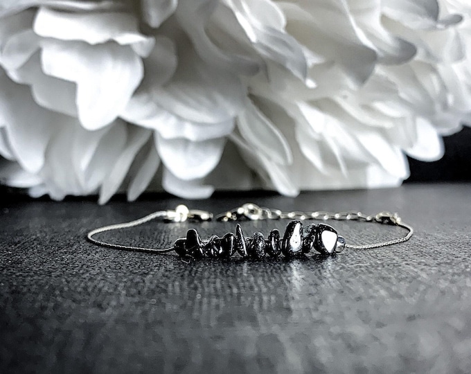 Natural Hematite Bracelet, grounding jewelry, Courage Bracelet, Dainty Anklet