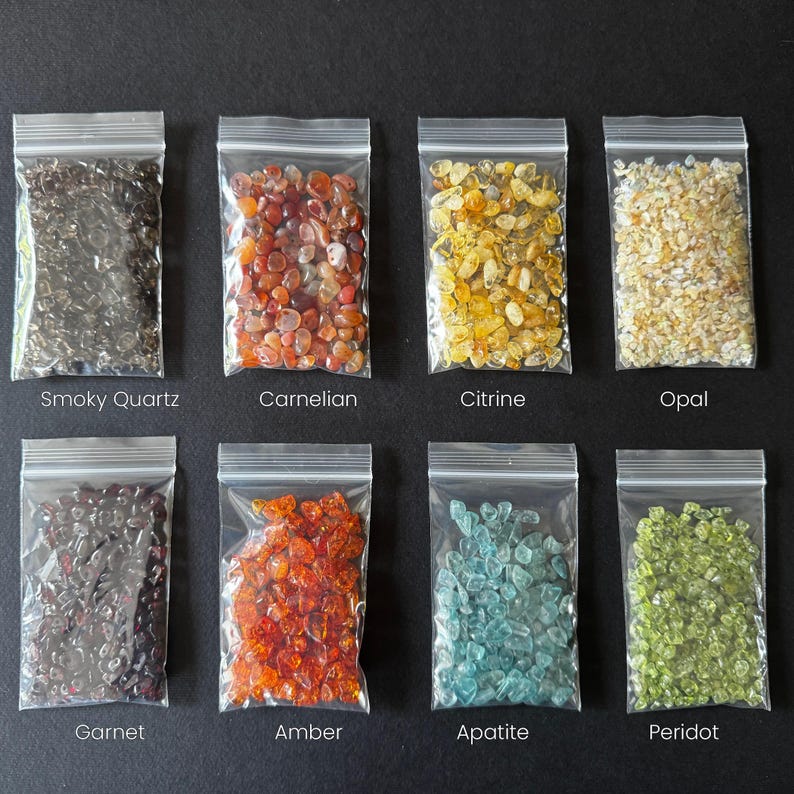 Raw Crystal Gemstone Chip Beads by Weight Loose Drilled Chips 1oz Destash Jewelry Making Supplies Natural Stone Bulk Wholesale image 4