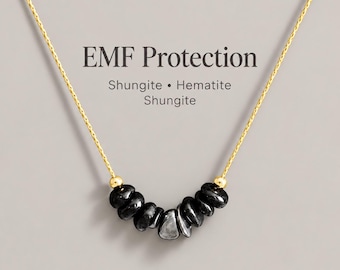 EMF Protection Necklace Raw Crystal Energy Shield