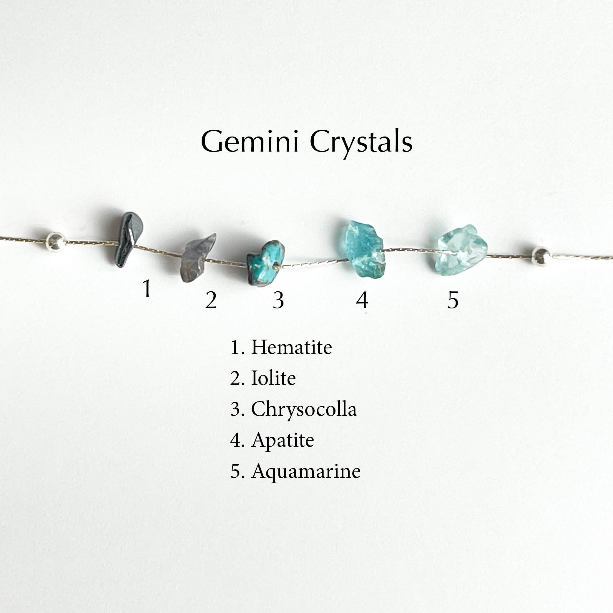 Gemini Necklace Raw Crystals Zodiac Sign Astrology Choker Crystal
