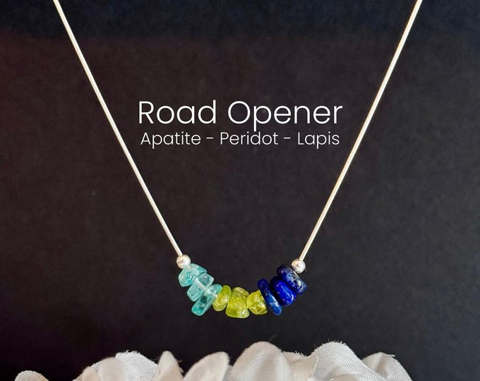Road Opener Raw Crystal Necklace, Block Remover Spell Jewelry