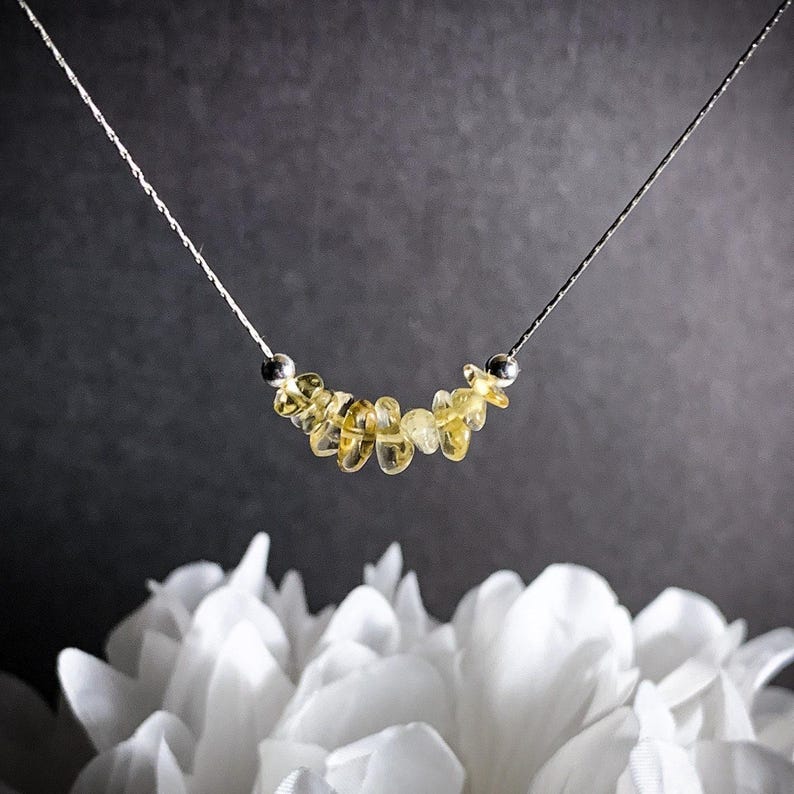 Raw Citrine Necklace, citrine crystal prosperity stones, abundance crystals image 1