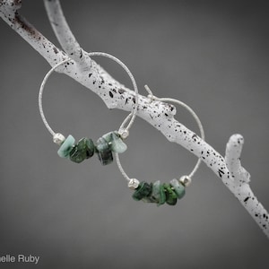 Raw Emerald Earrings, Anxiety Jewelry, Soothing Stones, raw stone earrings, May Birthstone