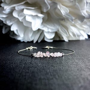 Raw Rose Quartz Bracelet, Dainty Anklet, Encouragement Gift, self love bracelet