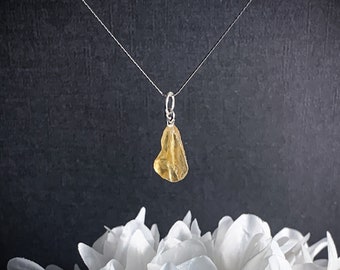 Raw Citrine Point Stone Pendant. November Birthstone Scorpio Raw Crystal Necklace