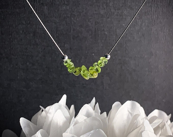 Raw Peridot Necklace, August Birthstone, Abundance Jewelry, Prosperity jewelry