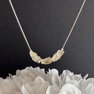 Yellow Imperial Topaz Nugget Necklace – Crystal Jewelry for Confidence & Manifestation Inches – Sterling Silver or 14K Gold Filled